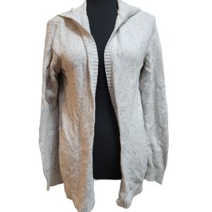 Lovely Sunday Gray black speckled hooded Cardigan S